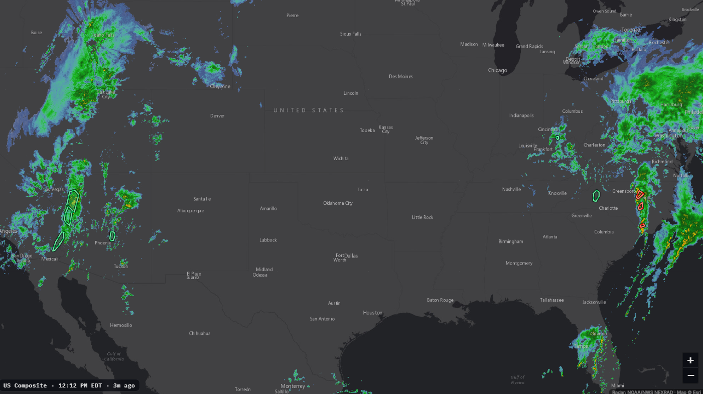 Warnings map of the entire United States in StormSync